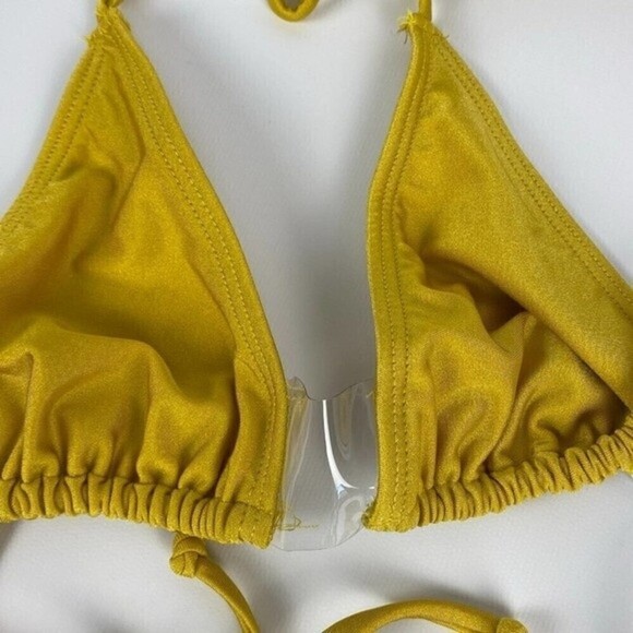 Fashion Nova Bikini Swimsuit Womens Small Gold Yellow - Picture 4 of 9